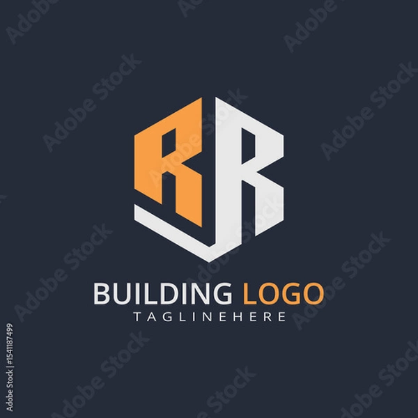 Fototapeta Modern Building Letter Logo Design – Real Estate Monogram Branding
