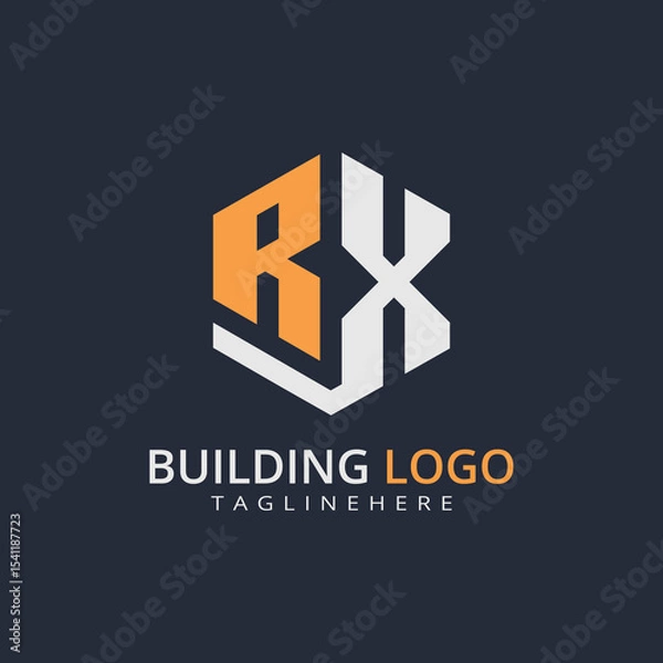 Fototapeta Modern Building Letter Logo Design – Real Estate Monogram Branding
