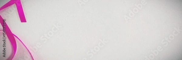 Obraz Pink ribbon on whitebqckground
