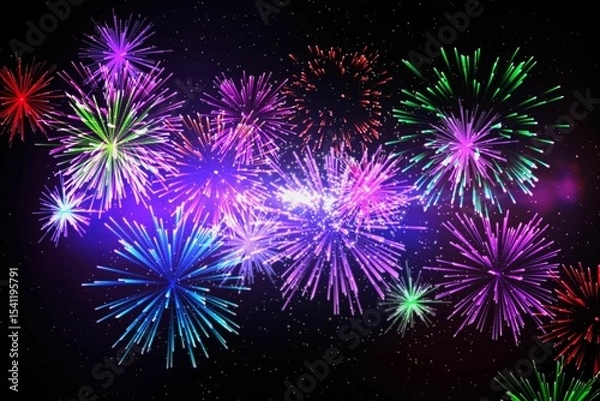 Obraz Digitally generated bright firework design