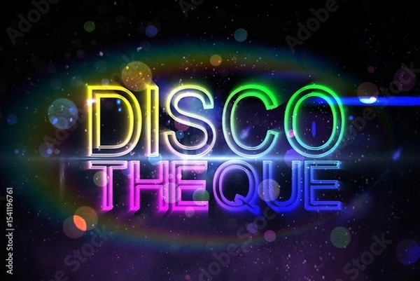 Obraz Digitally generated colourful discotheque text