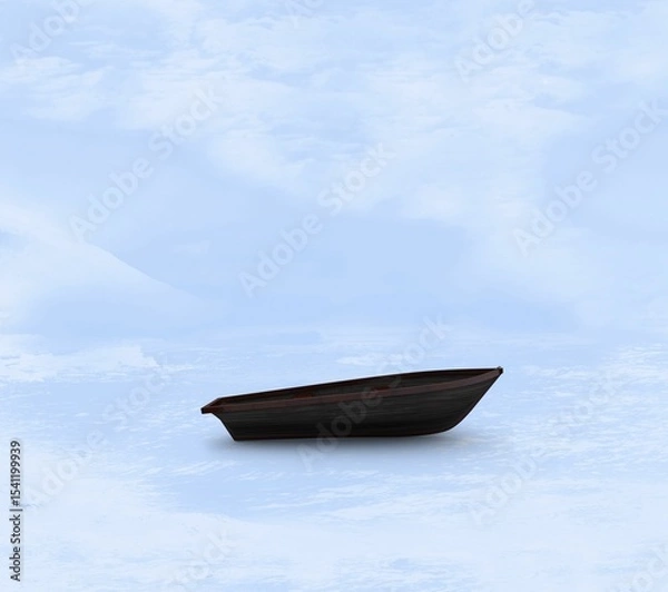 Obraz Sail boat stuck in blue ice