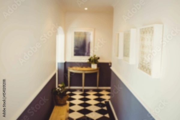 Fototapeta Defocused image of empty corridor