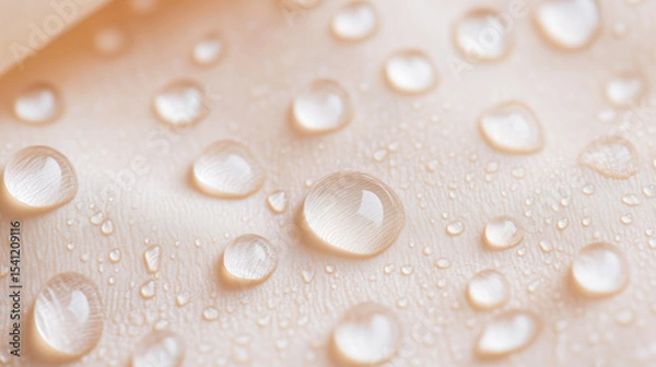 Obraz Close-up of water droplets on smooth fabric surface