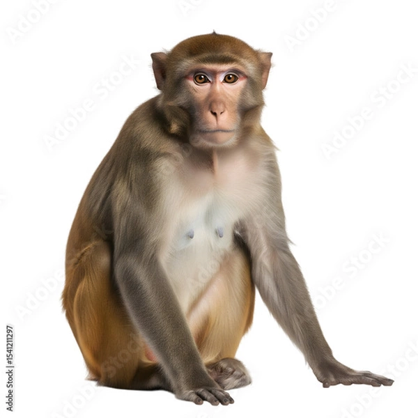 Obraz A detailed closeup of a rhesus macaque monkey