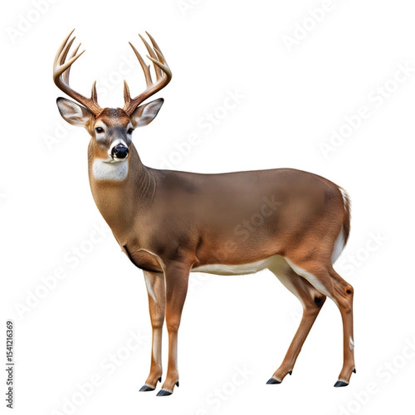 Obraz Majestic whitetail buck isolated on black background