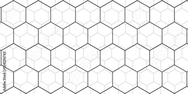 Obraz Abstract white and grey hexagonal pattern background design. Modern simple overlapping hexagon geometric element with molecular structures.
