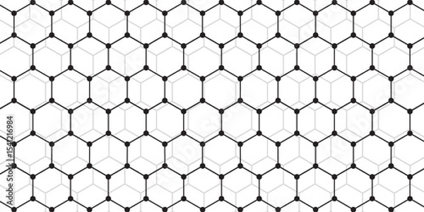 Fototapeta Abstract white and grey hexagonal pattern background design. Modern simple overlapping hexagon geometric element with molecular structures.