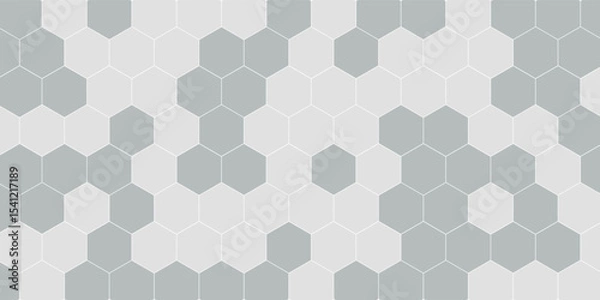 Fototapeta Honeycomb hexagonal seamless pattern. Gray, black, white beehive background. Gradation color. Honeycomb, bees hive cells pattern. Grid design, vector background.