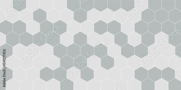 Fototapeta Honeycomb hexagonal seamless pattern. Gray, black, white beehive background. Gradation color. Honeycomb, bees hive cells pattern. Grid design, vector background.