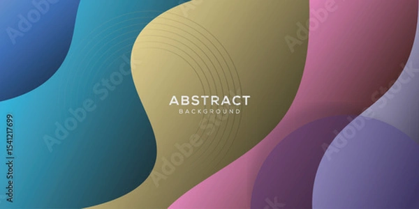 Obraz Abstract background with dynamic effect. Multicolor gradient background with soft shapes. Smooth gradient curves for web, banner, and presentation.