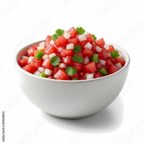Obraz Vibrant salsa in white bowl