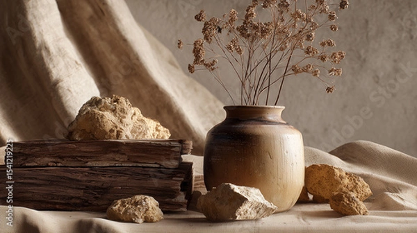 Fototapeta still life with bread and milk