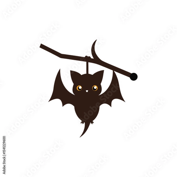 Obraz Bat flying vector art illustration.