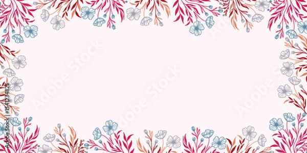 Obraz artistic abstract floral wallpaper for elegant backgrounds.decorative frame for card invitation and textile wall art

