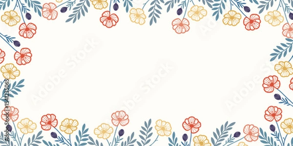 Obraz tropical abstract floral backdrop with botanical detail.decorative wall art for invitation greeting and fabric template

