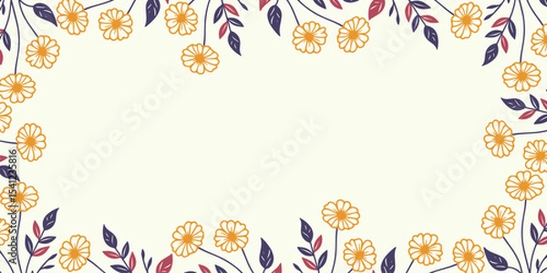 Obraz hand drawn floral background with elegant abstract structure.minimal design for scrapbook poster and wedding card

