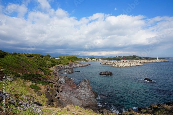 Obraz wonderful seascape with far lighthouse