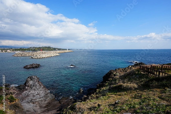 Obraz wonderful seascape with far lighthouse