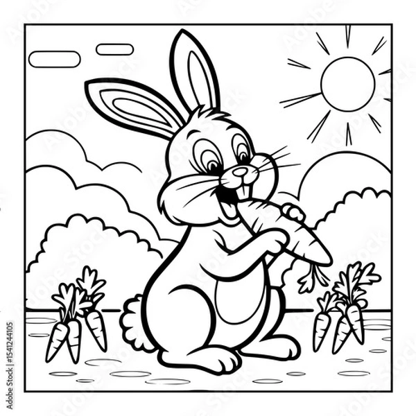 Fototapeta Black and white color pages for kids