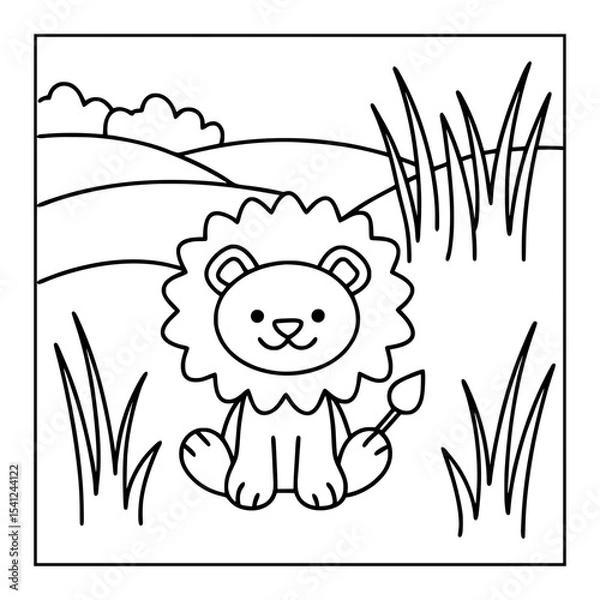 Fototapeta Black and white color pages for kids