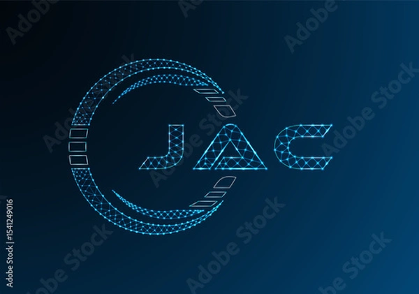 Fototapeta JAC low poly letter logo vector design. JAC lower poly logo design. Low poly logo.
