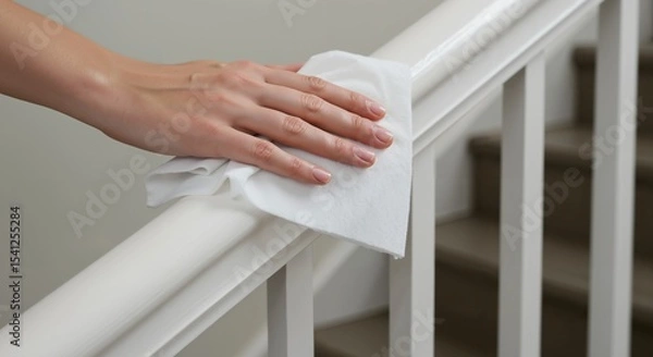 Fototapeta Clean Home Maintenance Tips: How to Effectively Sanitize Your Staircase Railings