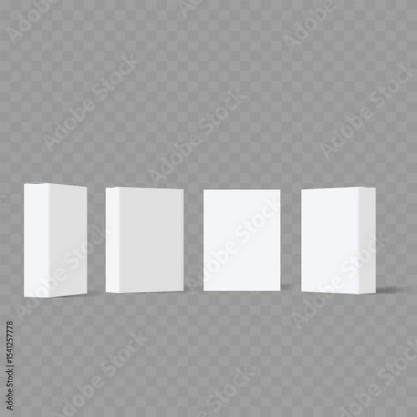 Fototapeta Set of Blank White Product Box Mockups from Various Angles .Vector