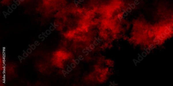 Fototapeta Toned night sky with fluffy soft clouds, Smoke from fireless candle on dark wall background, Red clouds in the black sky. surreal background with copy space for  design.