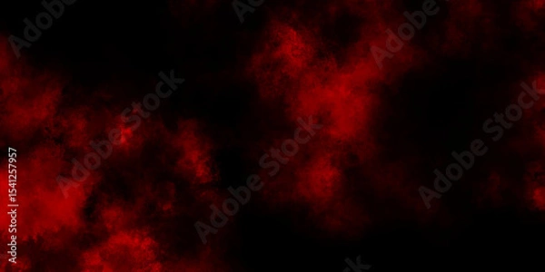 Fototapeta Toned night sky with fluffy soft clouds, Smoke from fireless candle on dark wall background, Red clouds in the black sky. surreal background with copy space for  design.