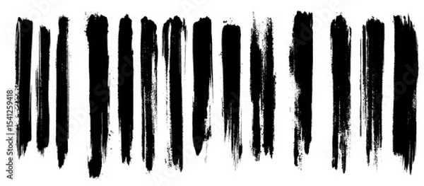 Fototapeta Painted grunge stripes set. Set of vector brush strokes  illustration