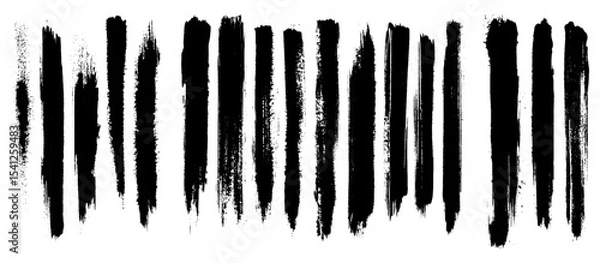 Fototapeta Painted grunge stripes set. Set of vector brush strokes  illustration