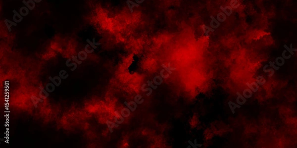 Fototapeta Toned night sky with fluffy soft clouds, Smoke from fireless candle on dark wall background, Red clouds in the black sky. surreal background with copy space for  design.