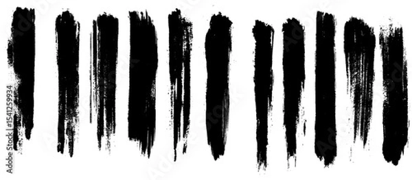 Fototapeta Brush lines set. Vector illustration