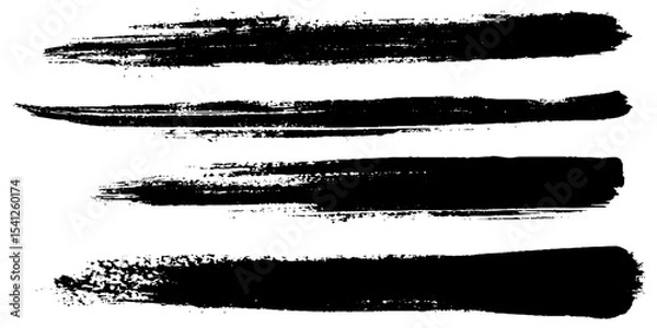 Fototapeta Brush lines set. Vector illustration