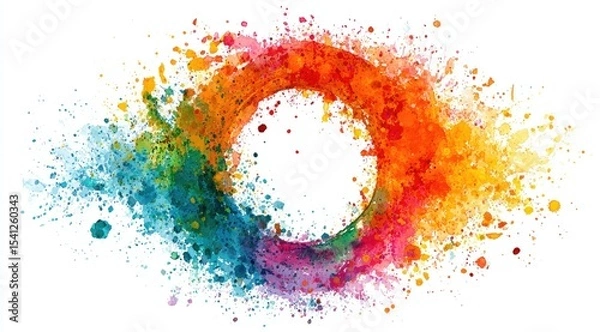 Obraz Vibrant circle framed by colorful splashes