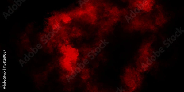 Fototapeta Toned night sky with fluffy soft clouds, Smoke from fireless candle on dark wall background, Red clouds in the black sky. surreal background with copy space for  design.