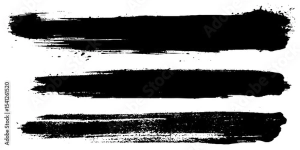 Fototapeta Black and white stripes set isolated on white background. Vector illustration.