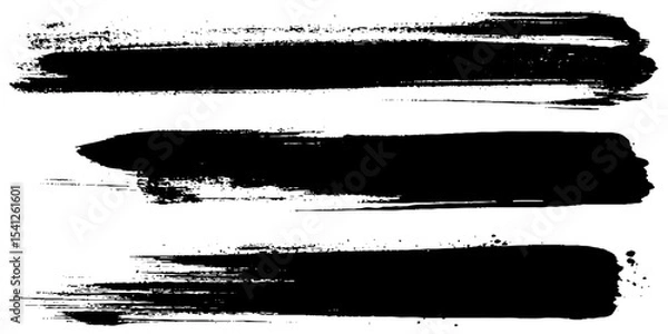 Fototapeta Black and white stripes set isolated on white background. Vector illustration.