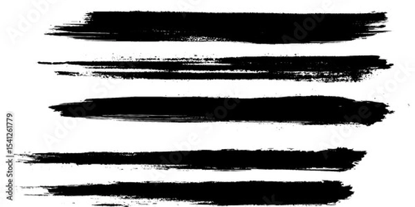 Fototapeta Black and white stripes set isolated on white background vector. 