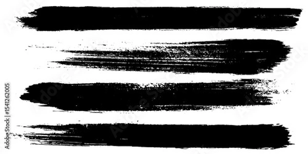 Fototapeta Black and white stripes set isolated on white background vector. 