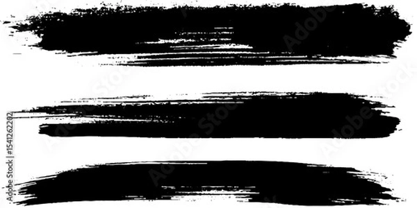 Fototapeta Black and white stripes set isolated on white background vector. 