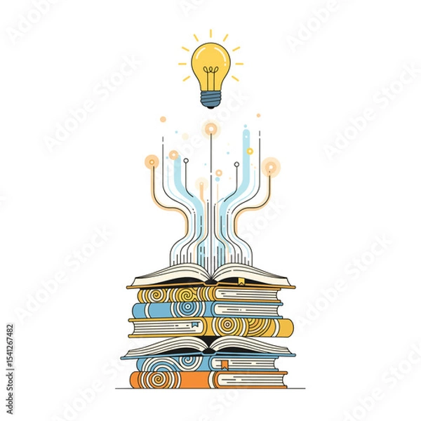 Fototapeta Conceptual vector illustrations of large-scale language models (LLM).