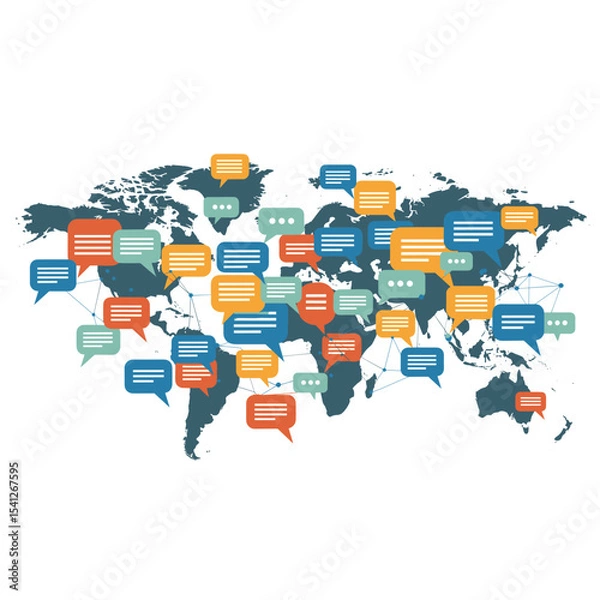 Obraz Conceptual vector illustrations of large-scale language models (LLM).