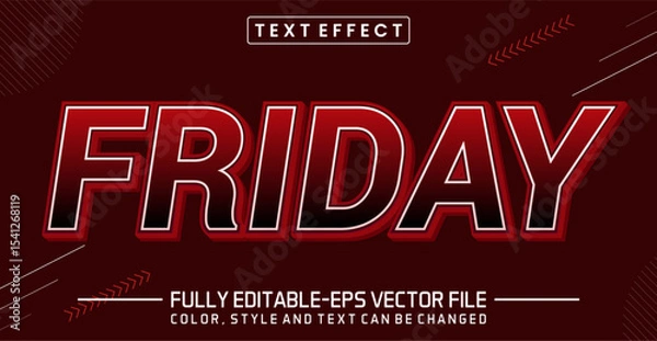 Fototapeta Friday font Text effect editable