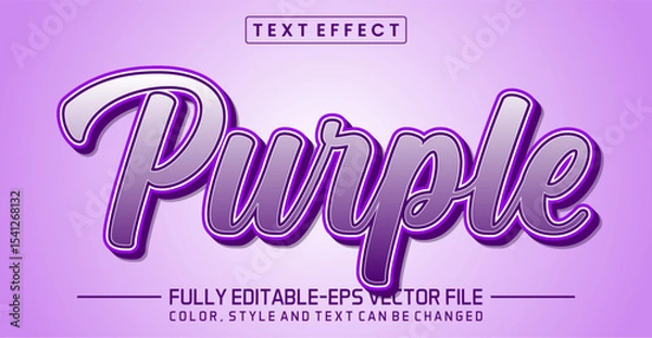 Fototapeta Purple font Text effect editable