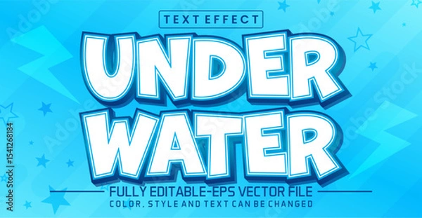 Fototapeta Under water font Text effect editable