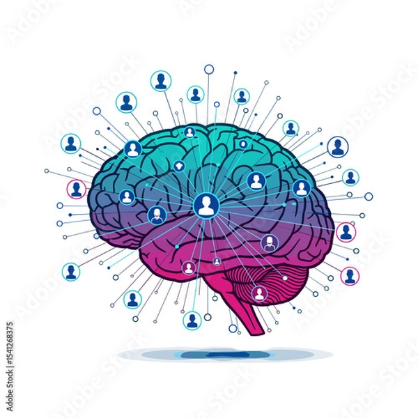 Obraz Conceptual vector illustrations of large-scale language models (LLM).
