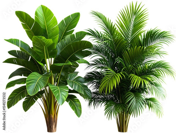 Obraz Untitled design - Set of Two Tropical Houseplants, Realistic Style