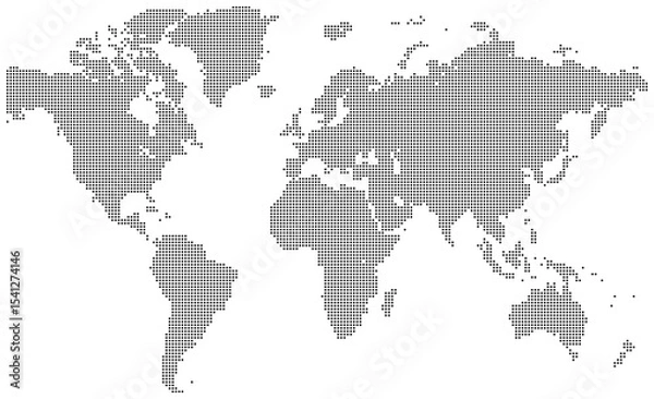 Obraz Vector style dotted world map used for digital insights